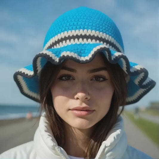 Turquoise Saddle Style Wavy Bucket Hat